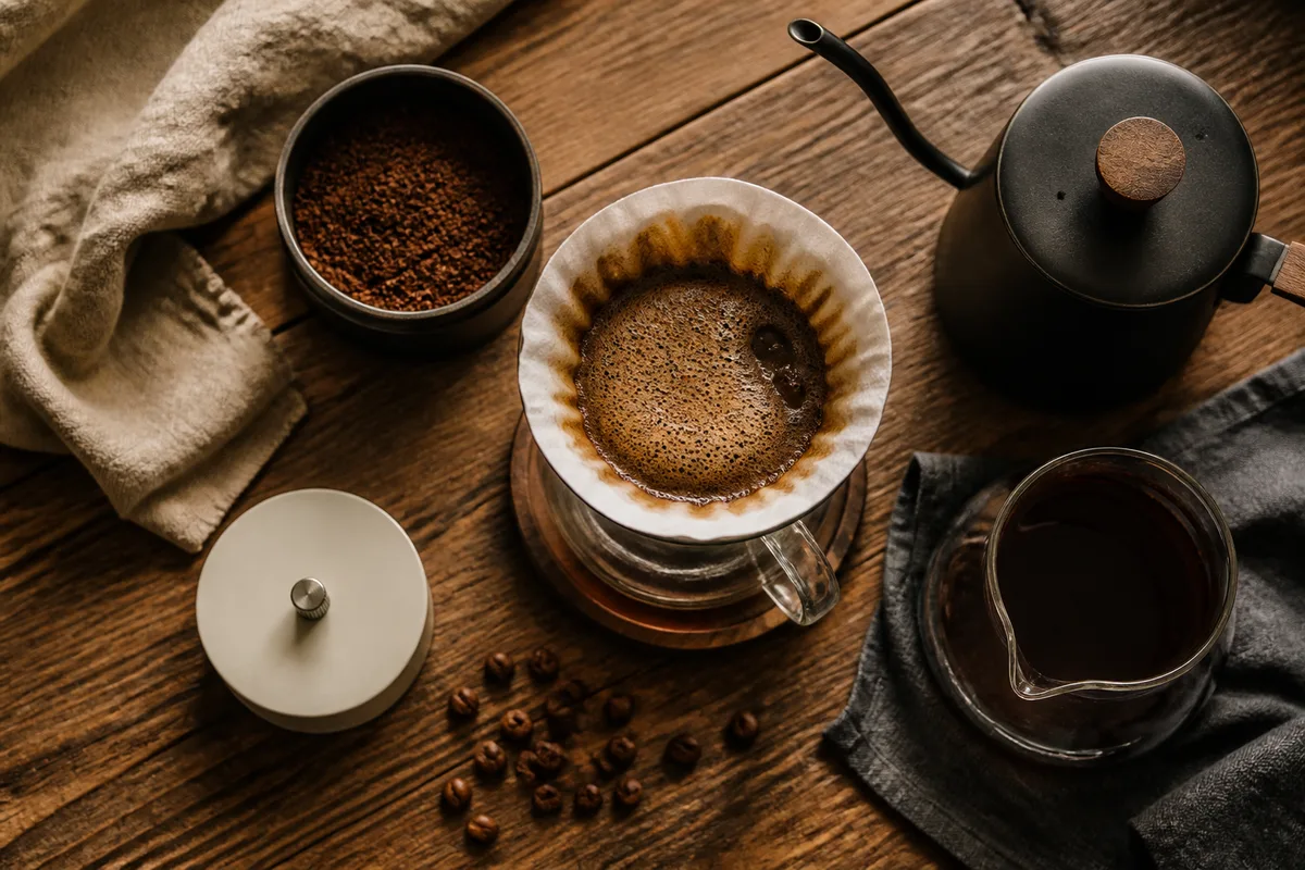 Café filtre en méthode douce, mouture, eau et temps de contact
